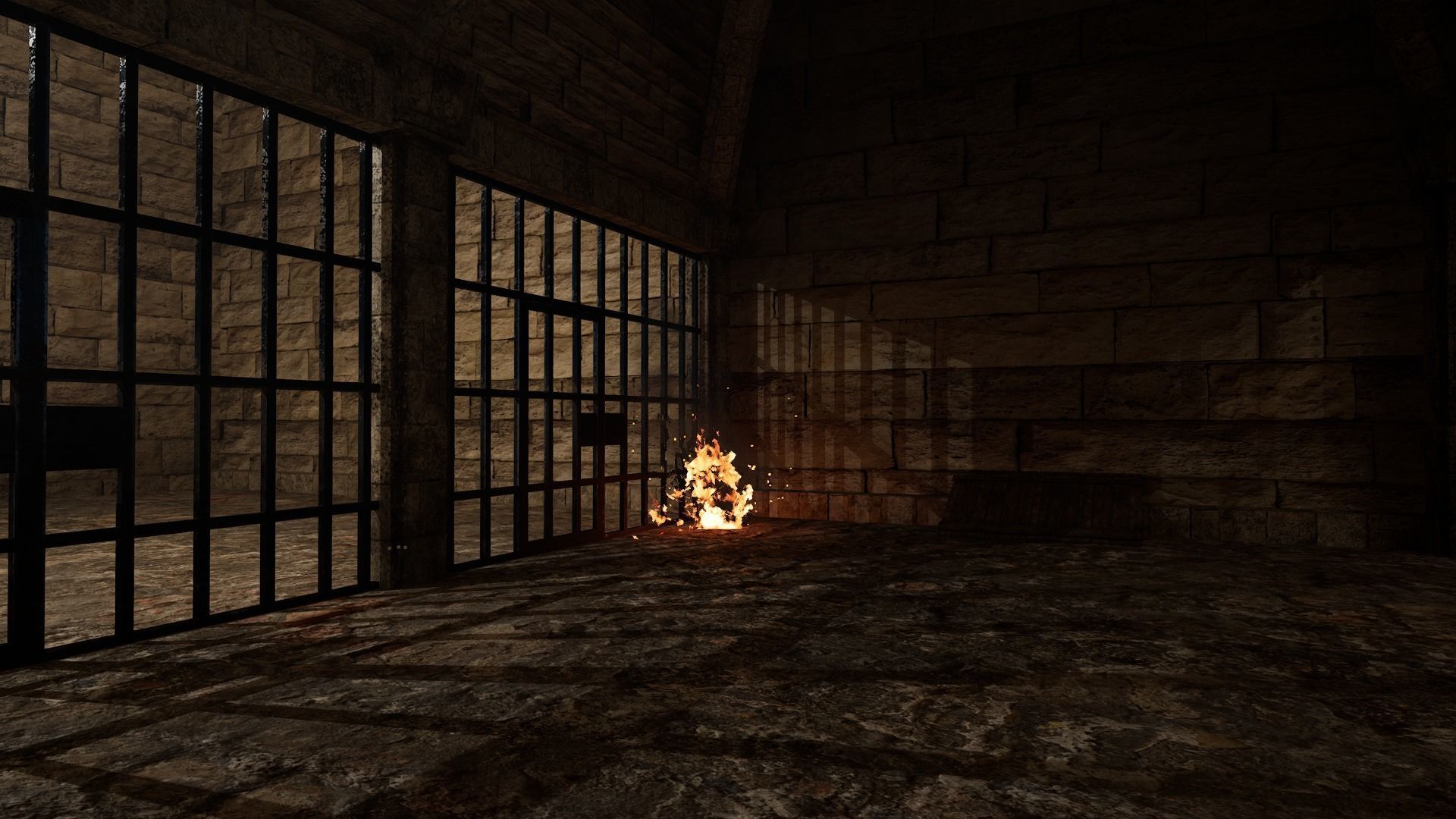 Medieval prison 3D model Low-poly 3D model_3