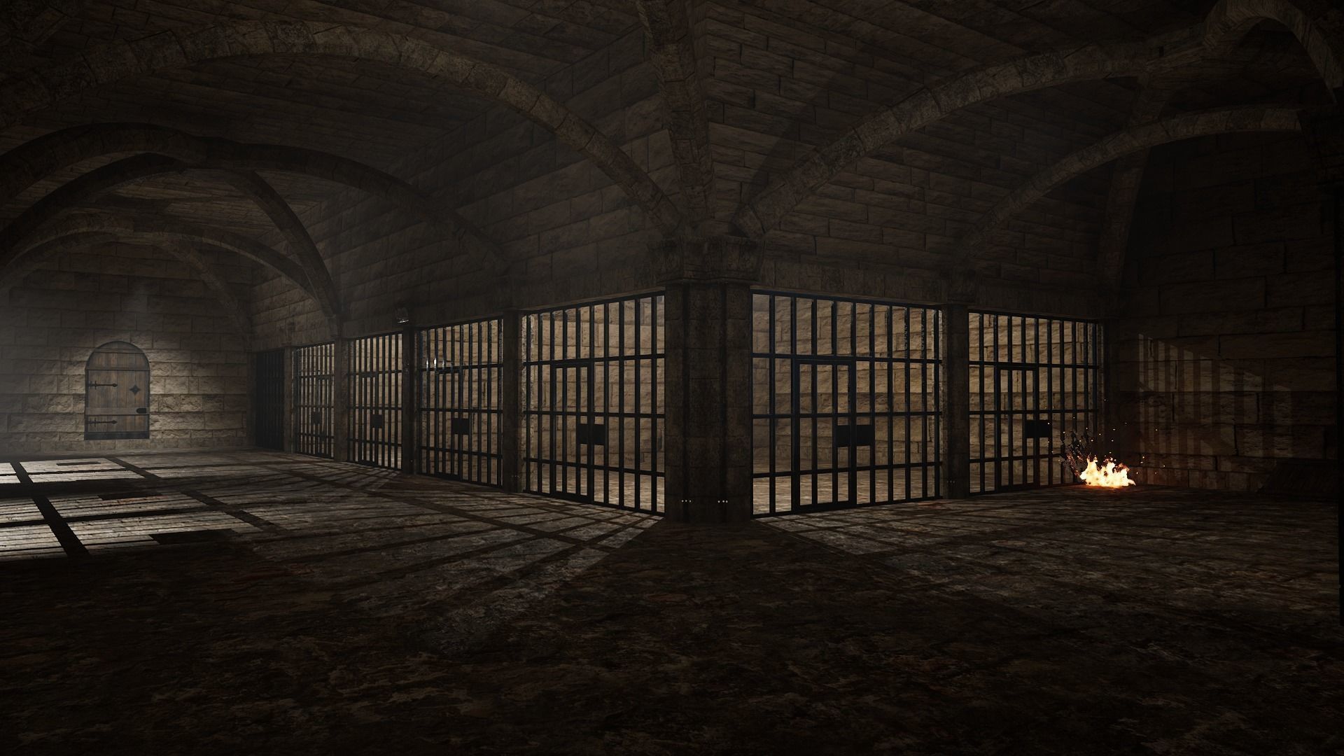 Medieval prison 3D model Low-poly 3D model_4