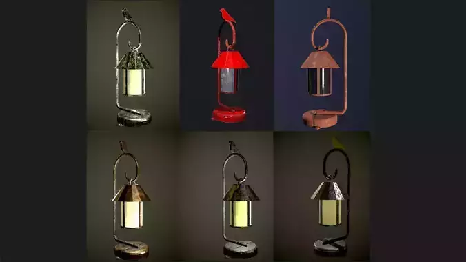 Flashlights low poly 6 texture options