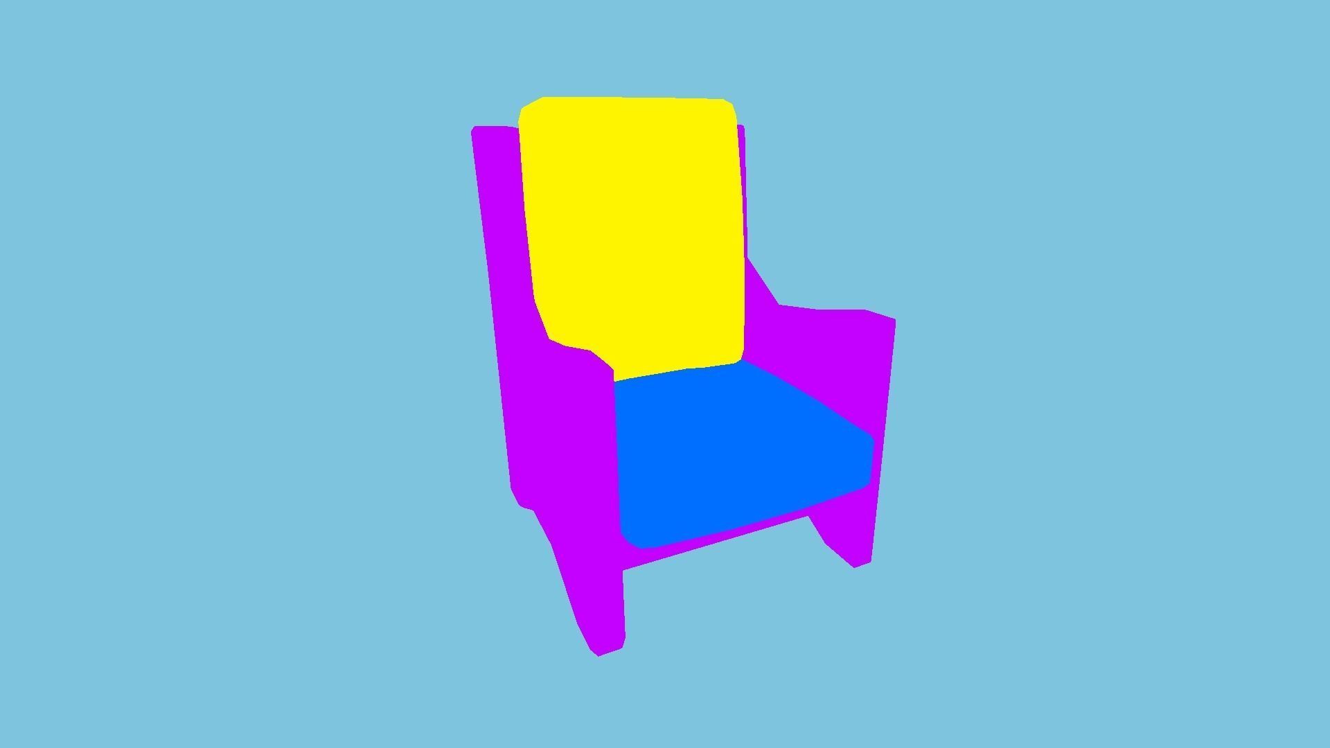 Black Leather Armchair - Furniture Interior Design Low-poly 3D model_11