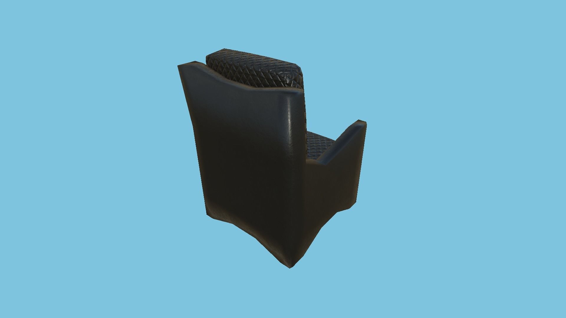Black Leather Armchair - Furniture Interior Design Low-poly 3D model_3