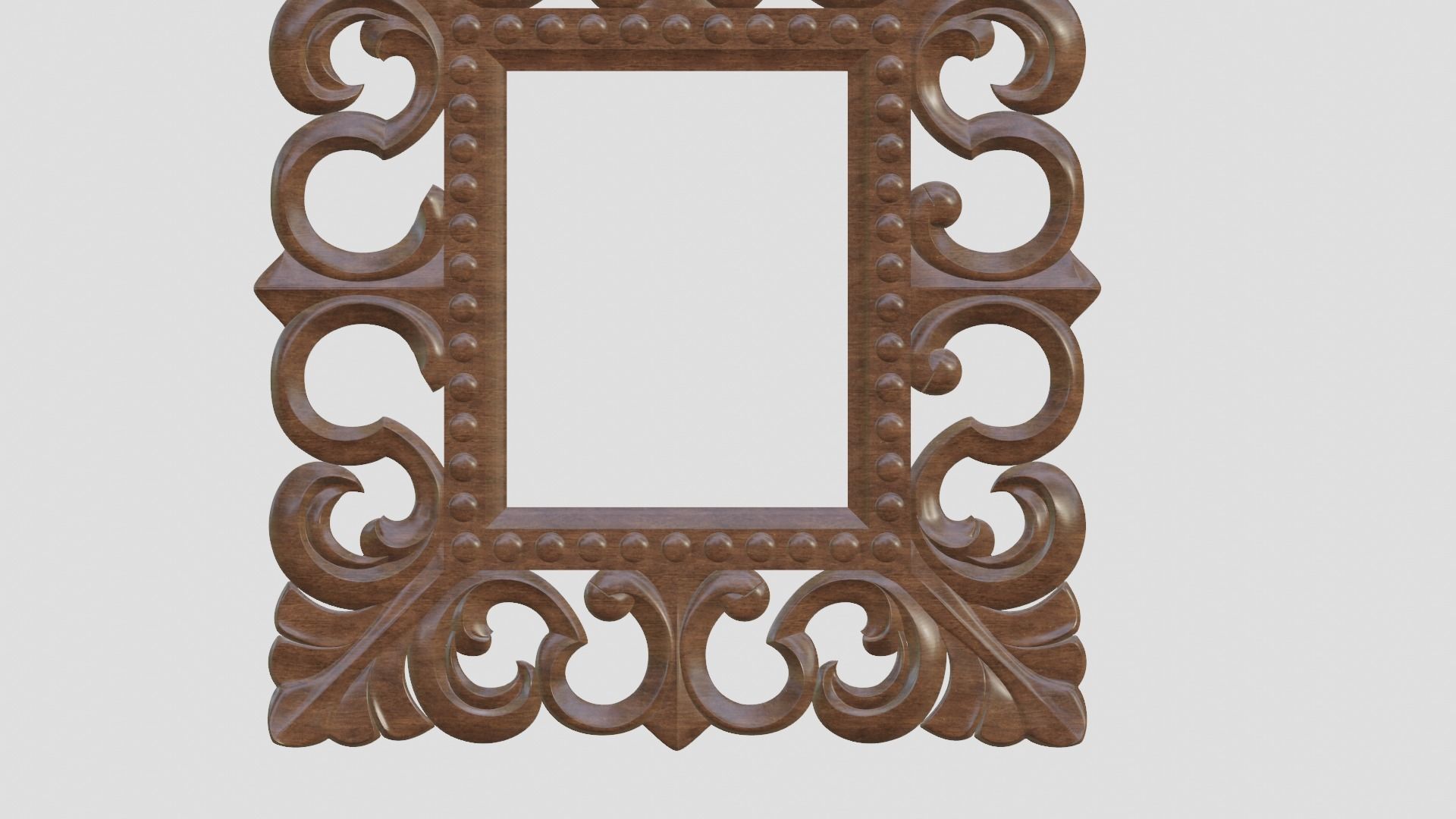 Wood Carved Frame 3D print model_2