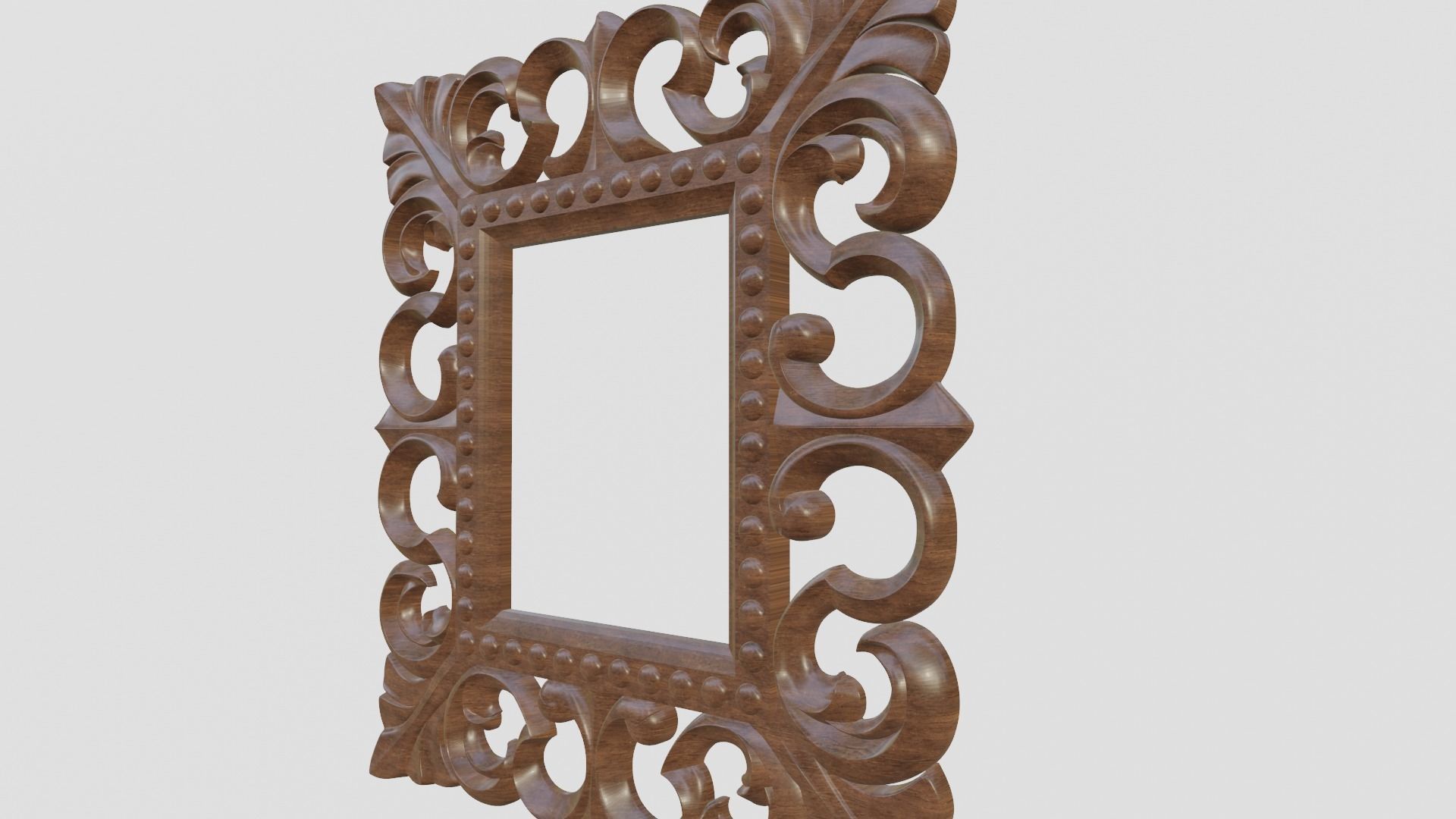 Wood Carved Frame 3D print model_5