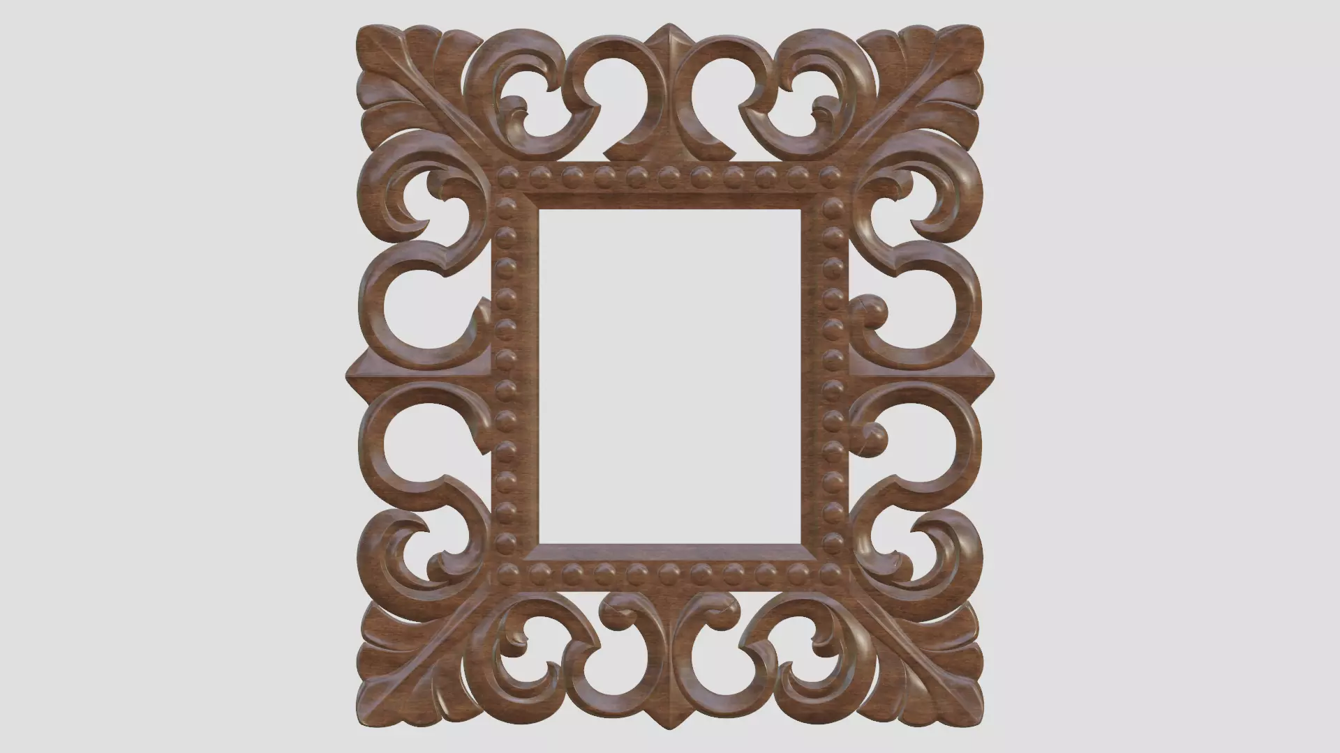 Wood Carved Frame 3D print model_0