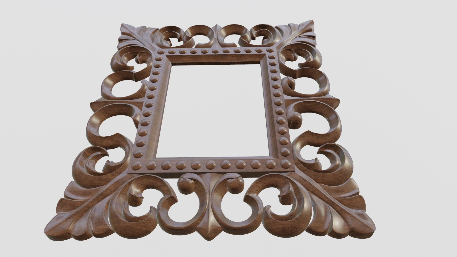 Wood Carved Frame 3D print model_6