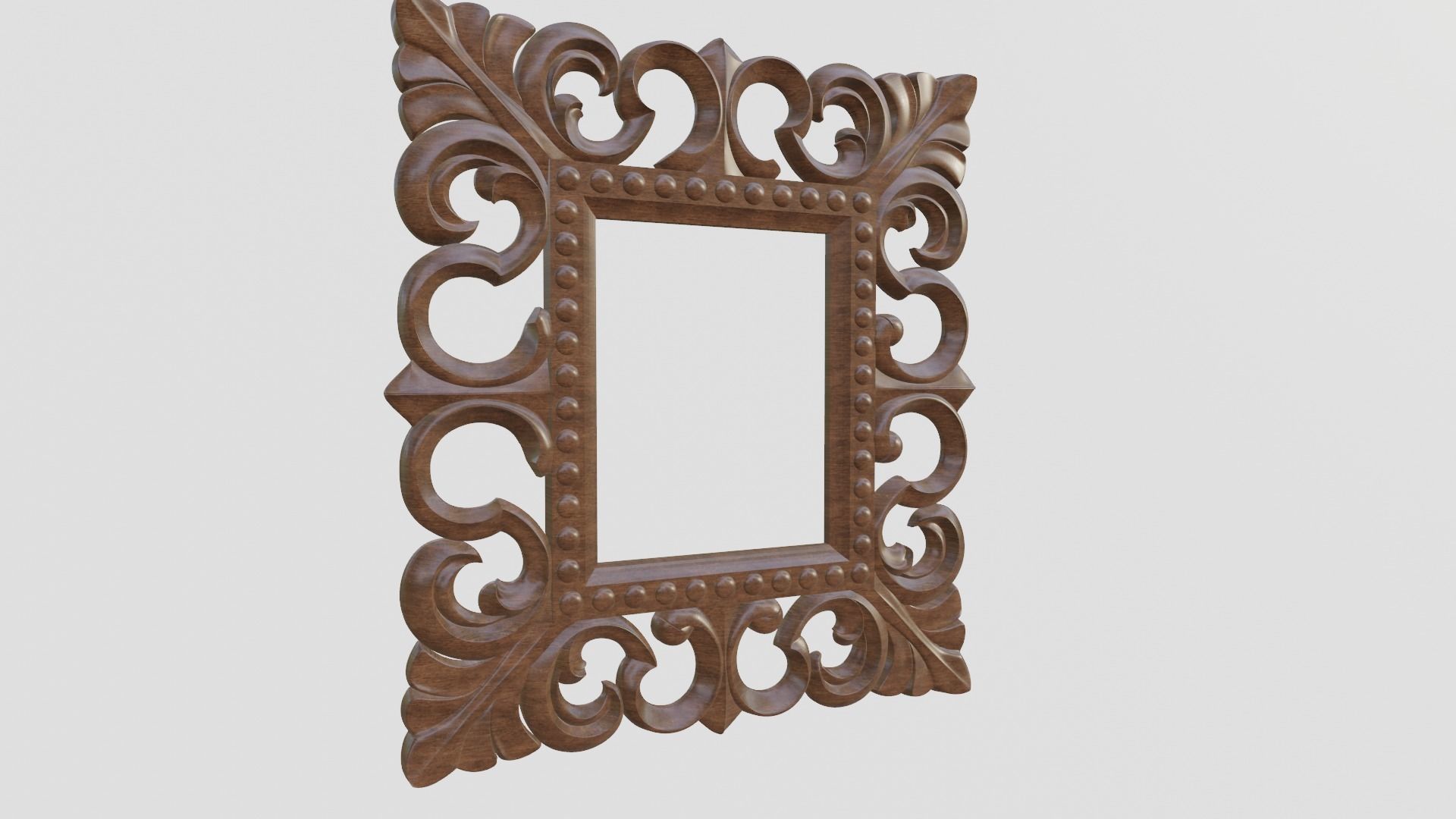 Wood Carved Frame 3D print model_3