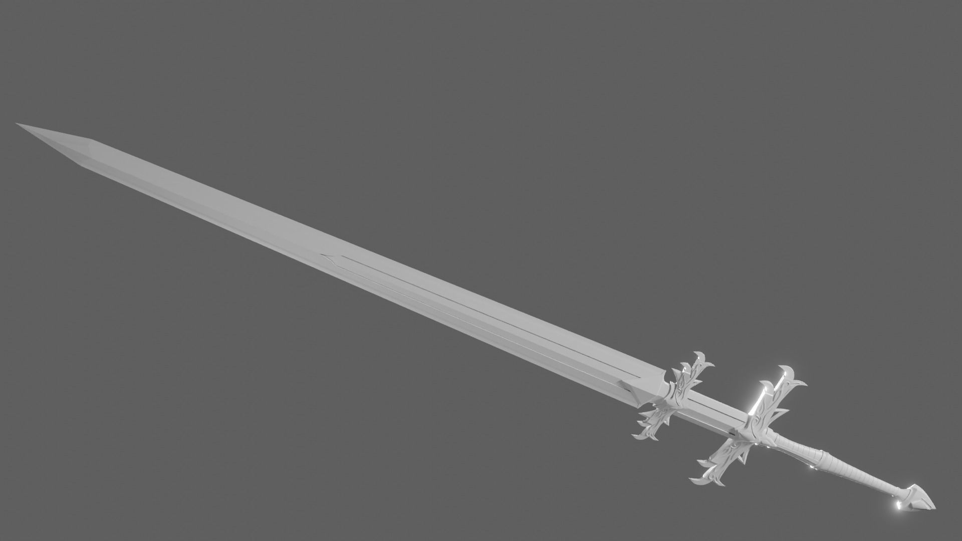 Fantasy Zweihander 3D model_3