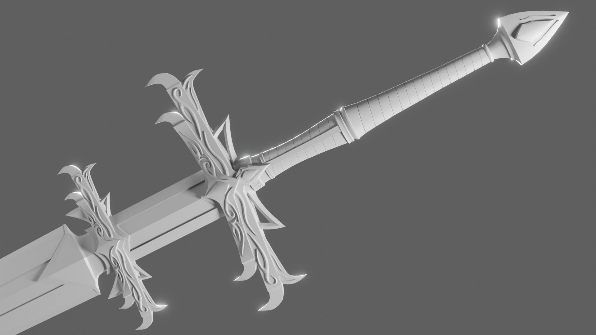 Fantasy Zweihander 3D model_1