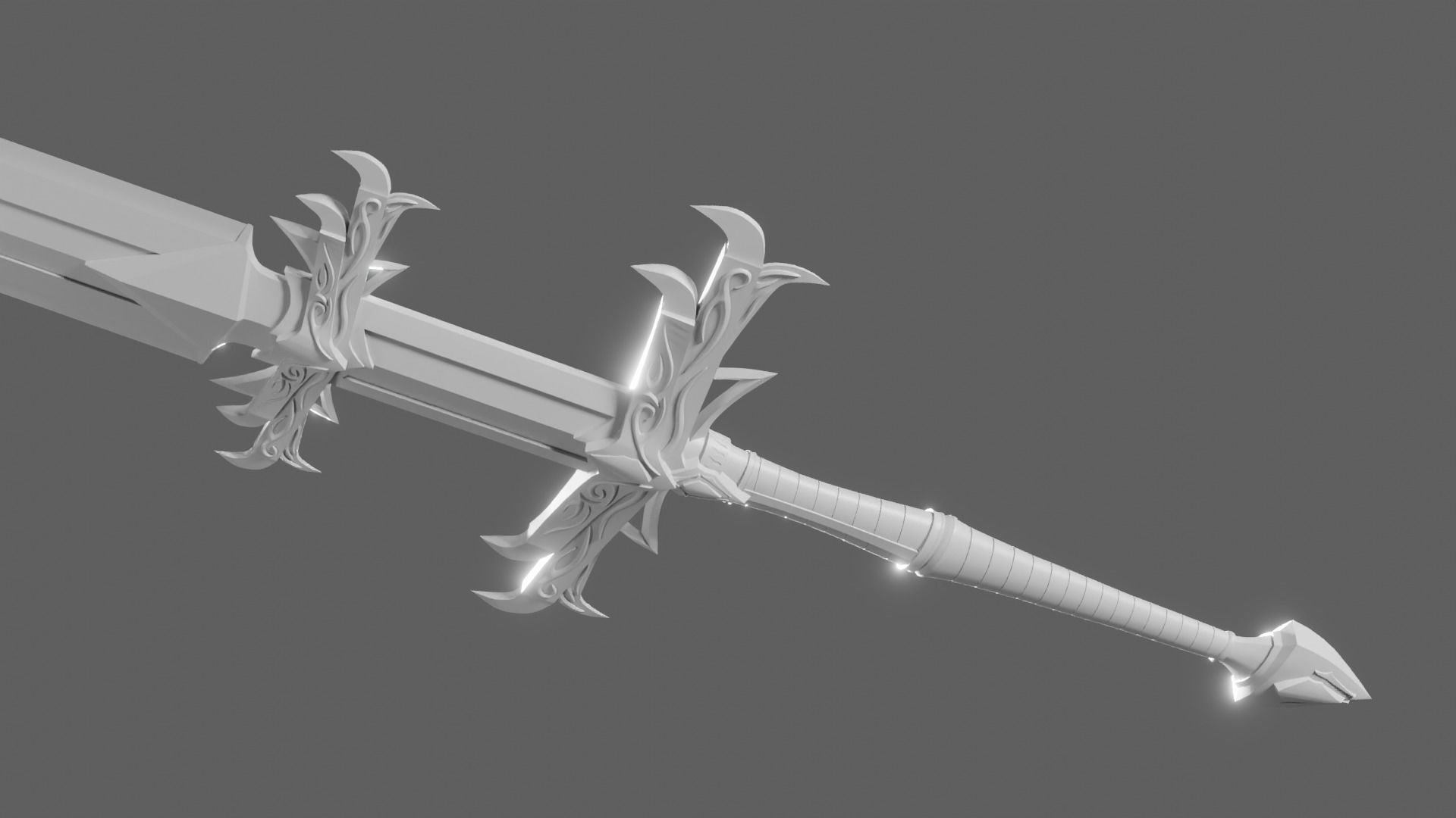 Fantasy Zweihander 3D model_4