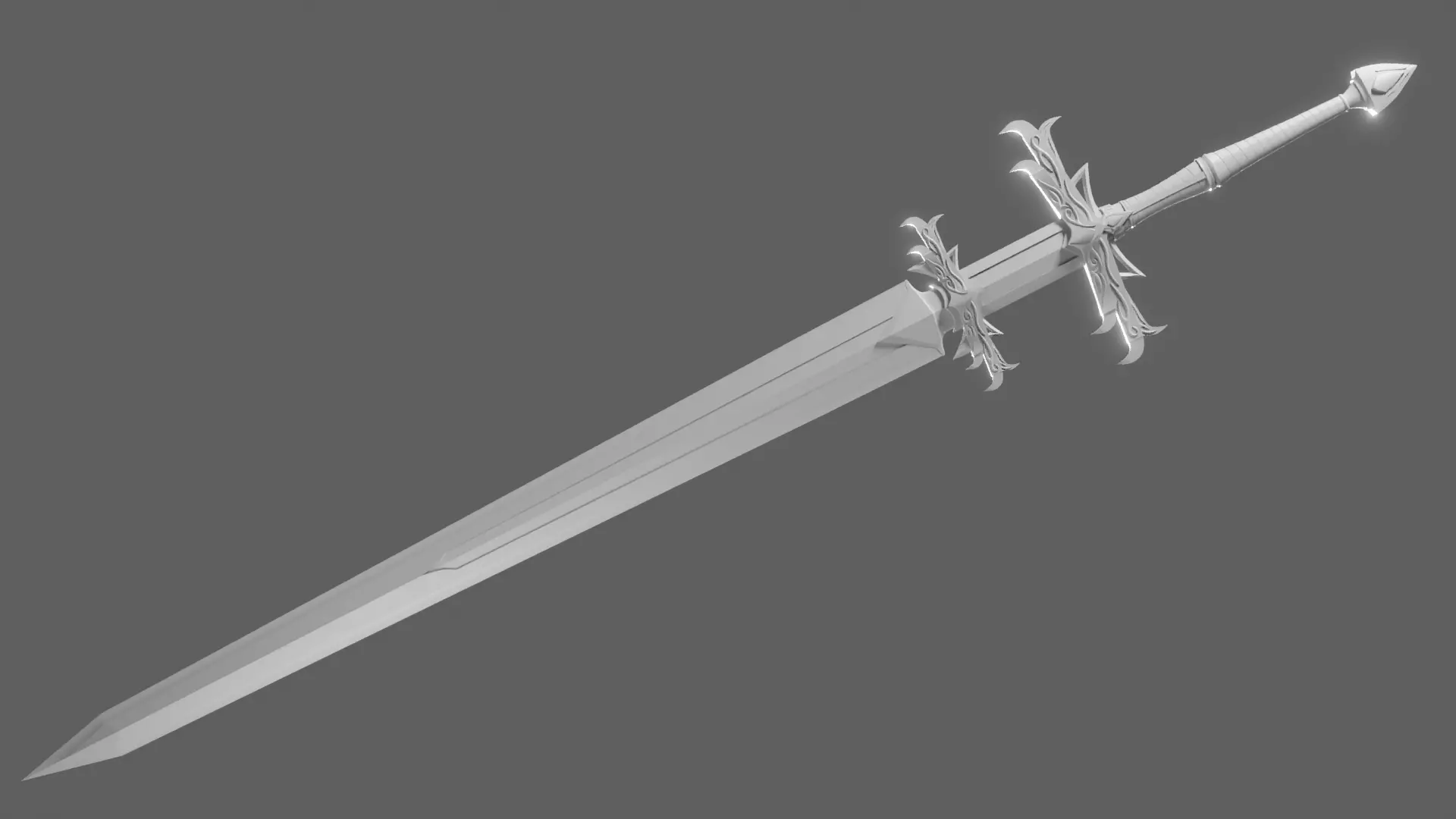 Fantasy Zweihander 3D model_0