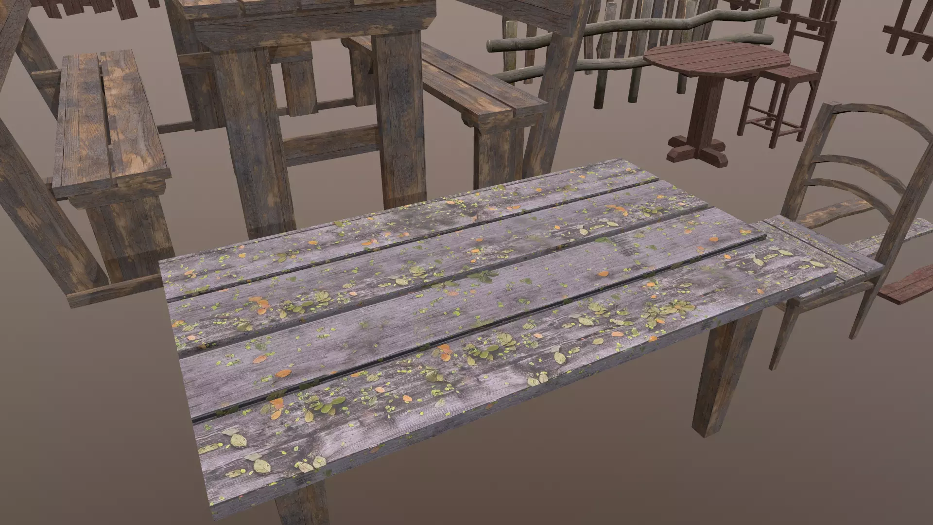 Medieval props Low-poly 3D model_0