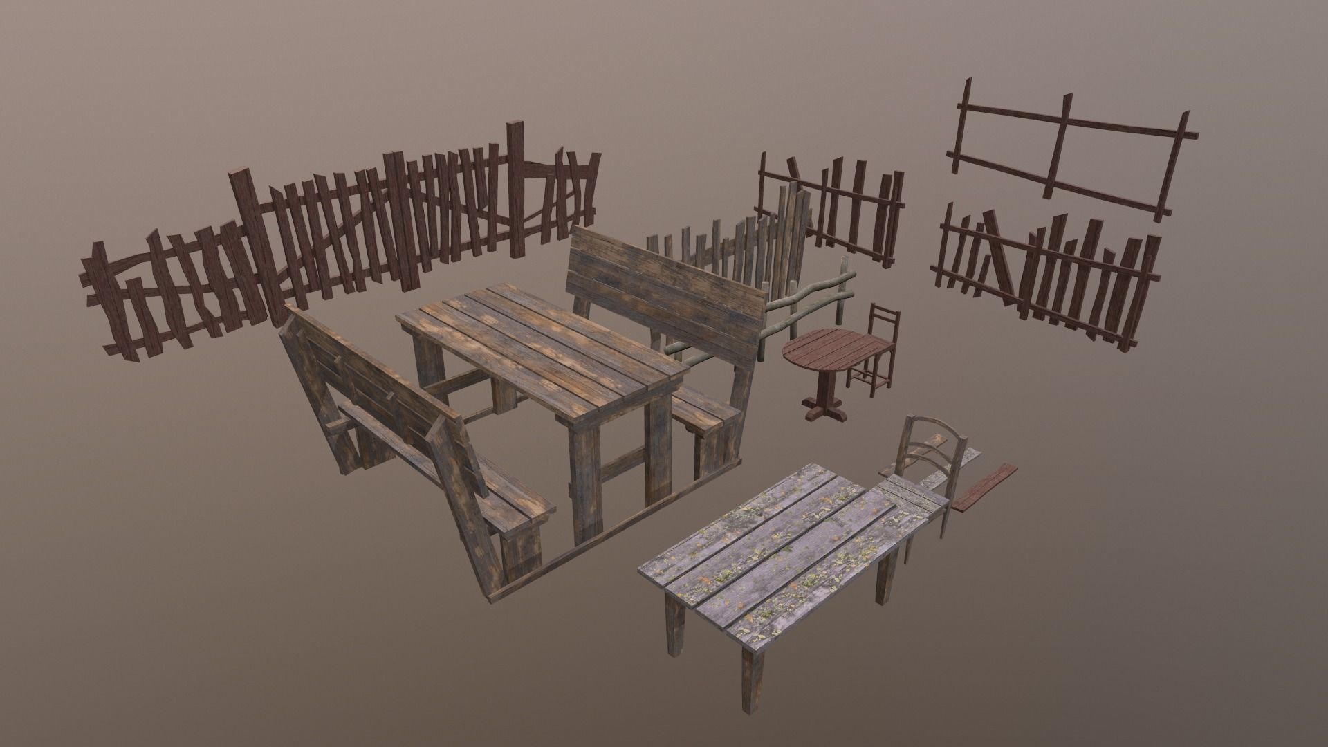 Medieval props Low-poly 3D model_3