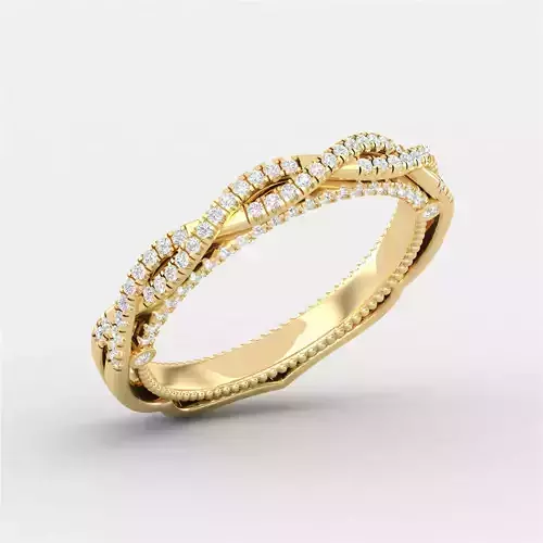 Infinity Diamond Band Ring For Women 3D Print Model STL Render