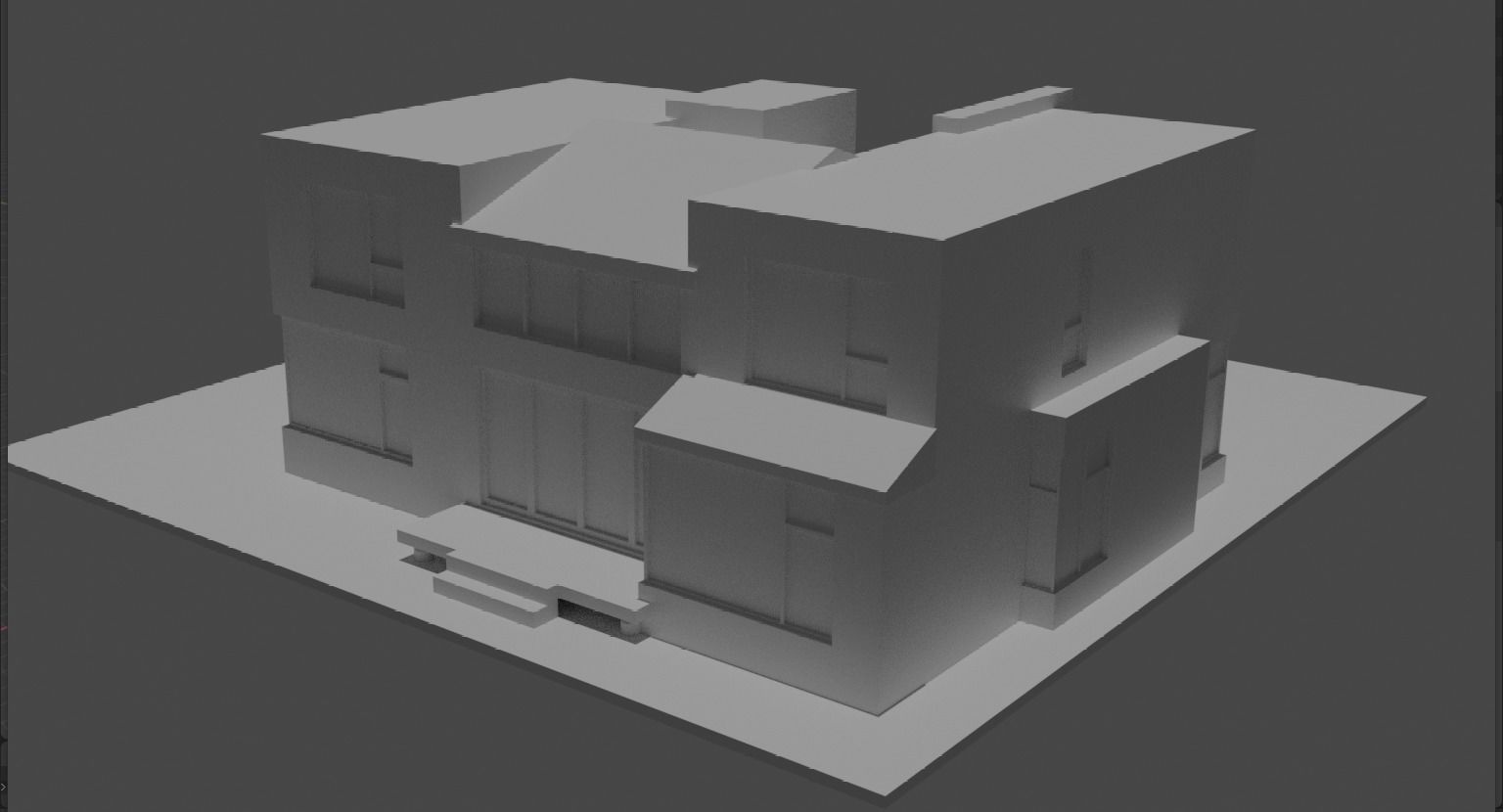 Modern House Architectural massing model 3D print model_1