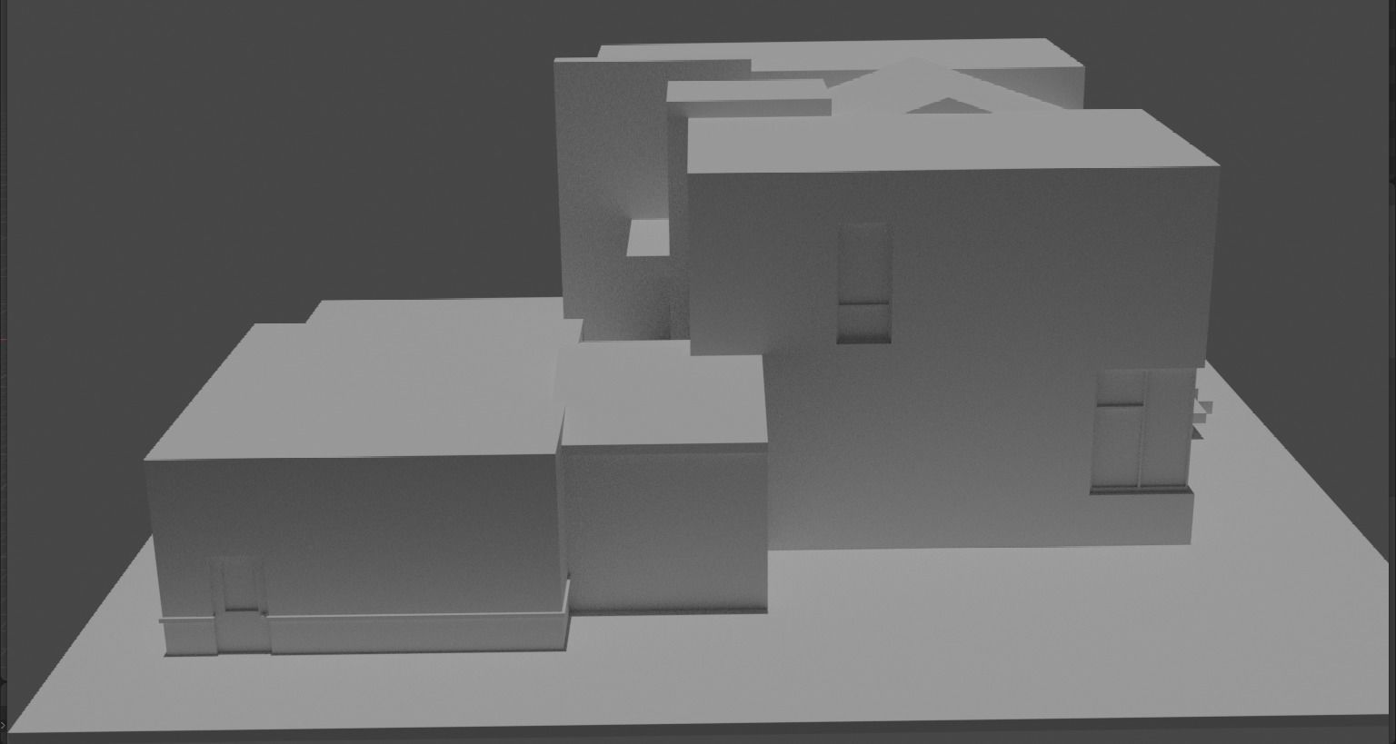 Modern House Architectural massing model 3D print model_2