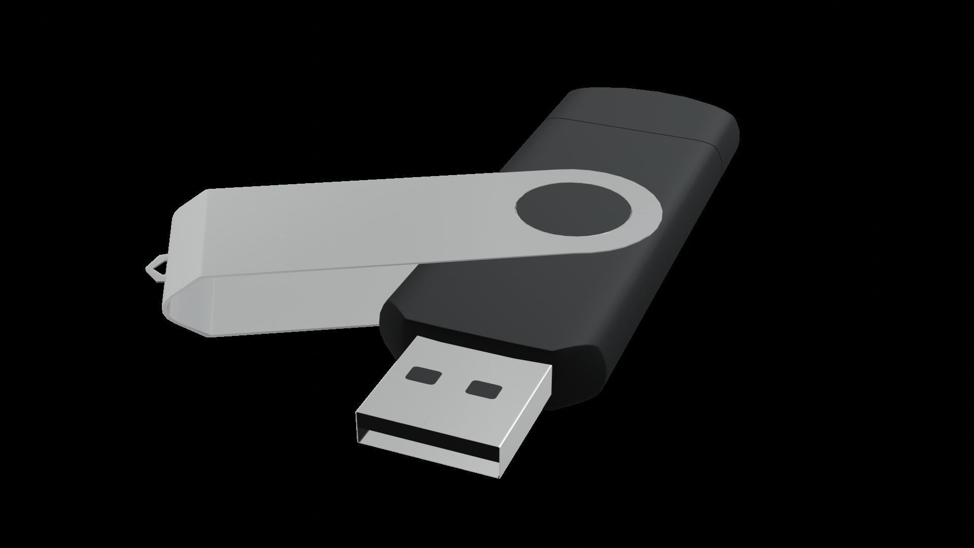 Memory Stick USB Black Metallic free VR / AR / lowpoly 3D model