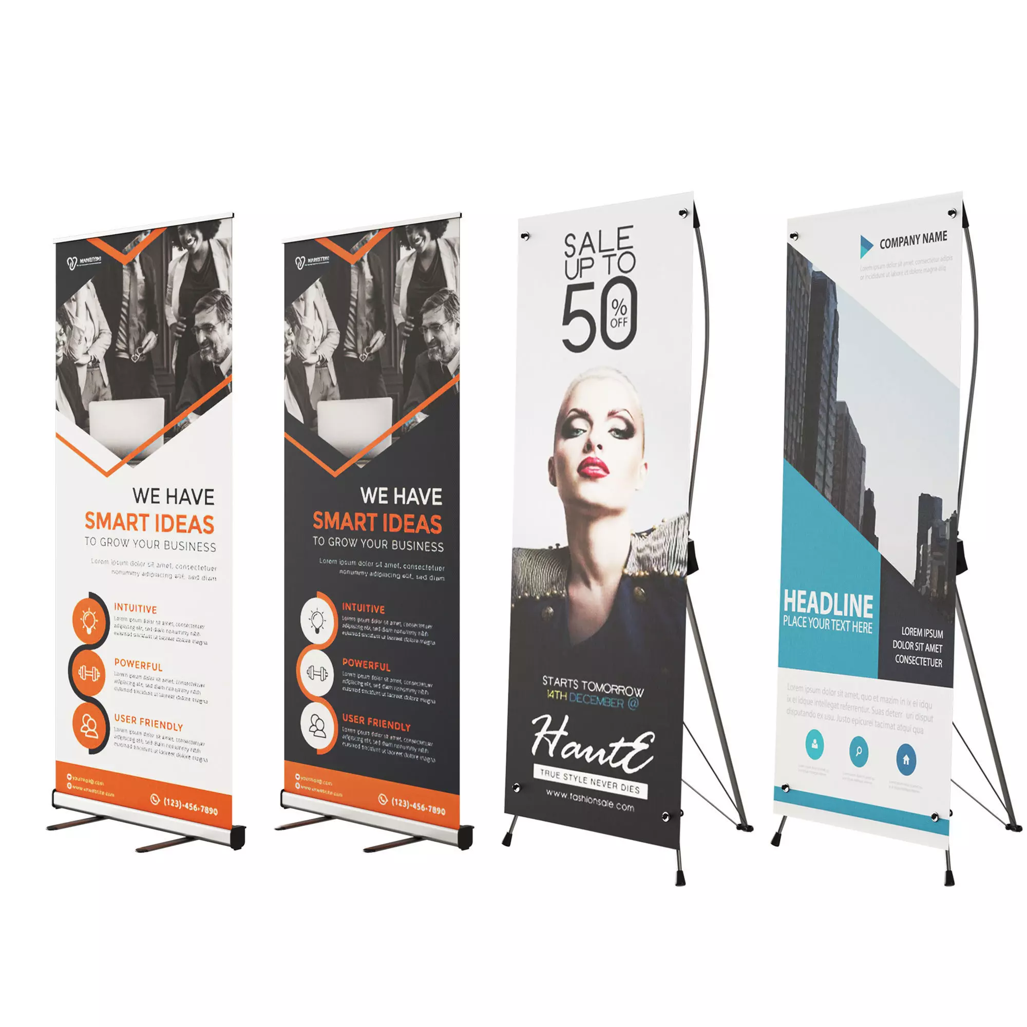 Advertising Banner Stands 3D model_0