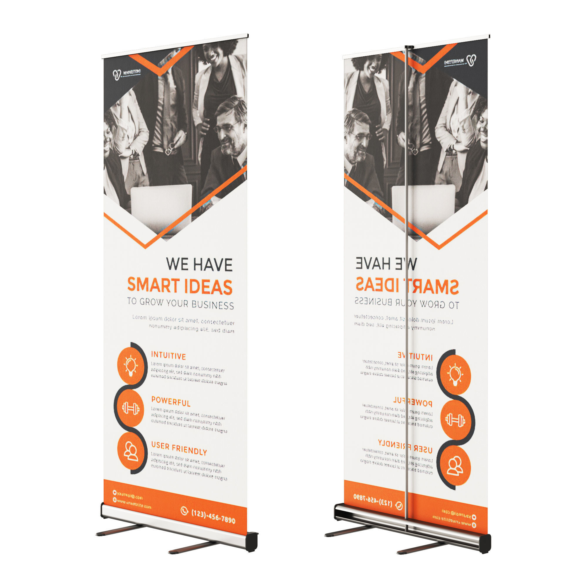 Advertising Banner Stands 3D model_1