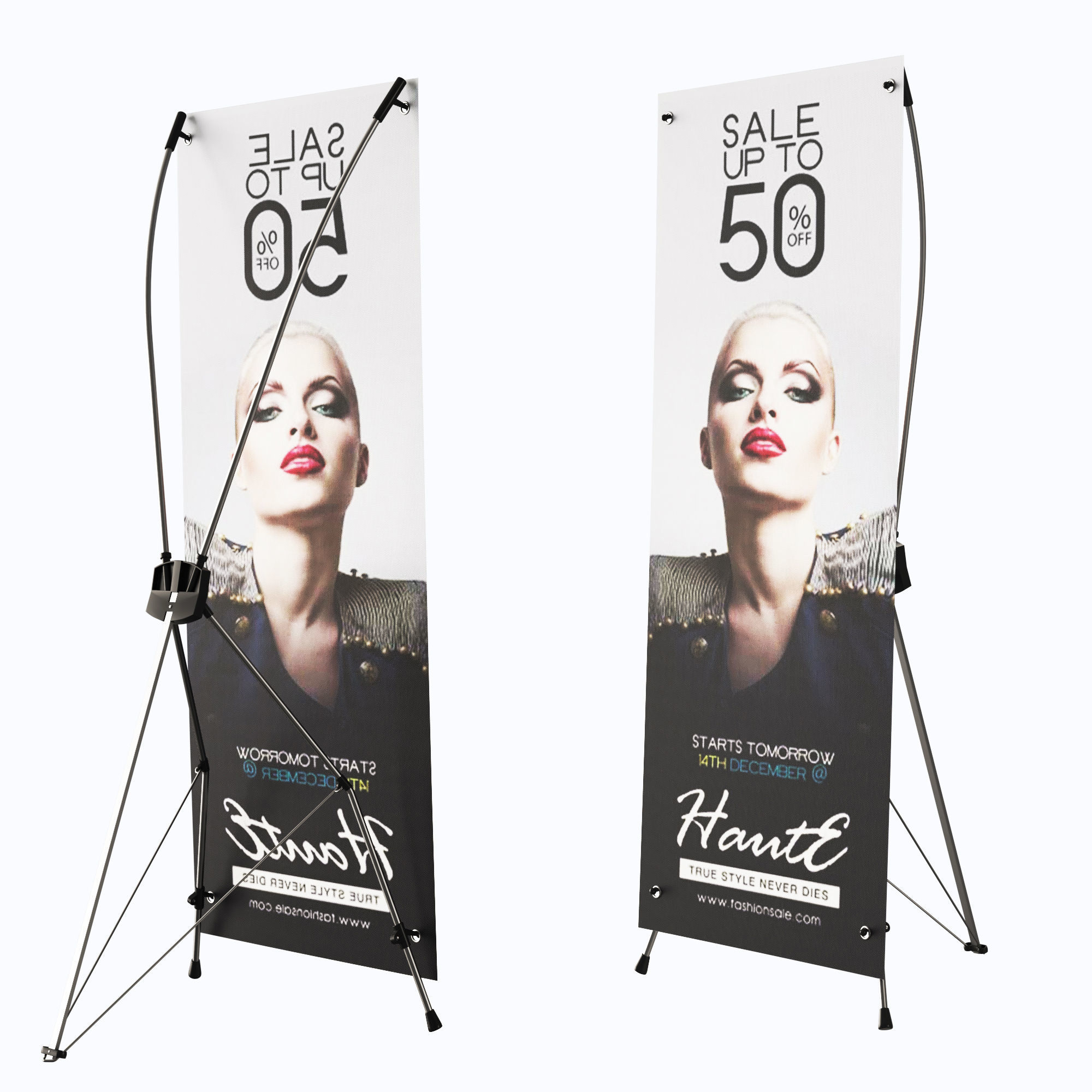 Advertising Banner Stands 3D model_3