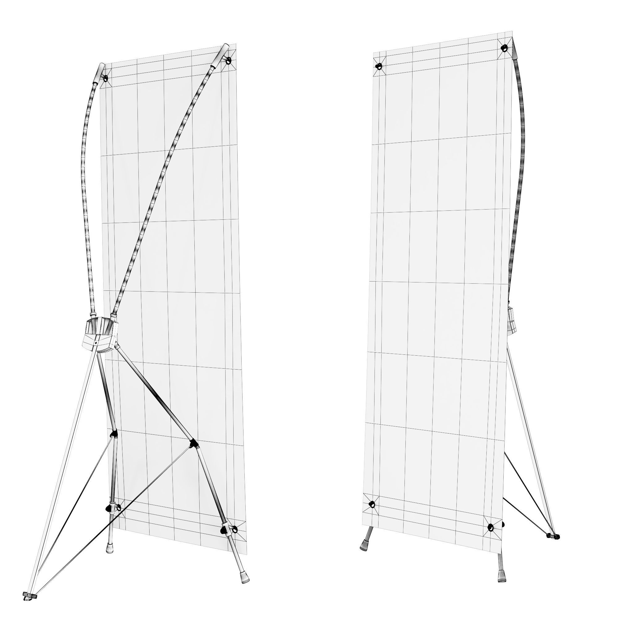 Advertising Banner Stands 3D model_4