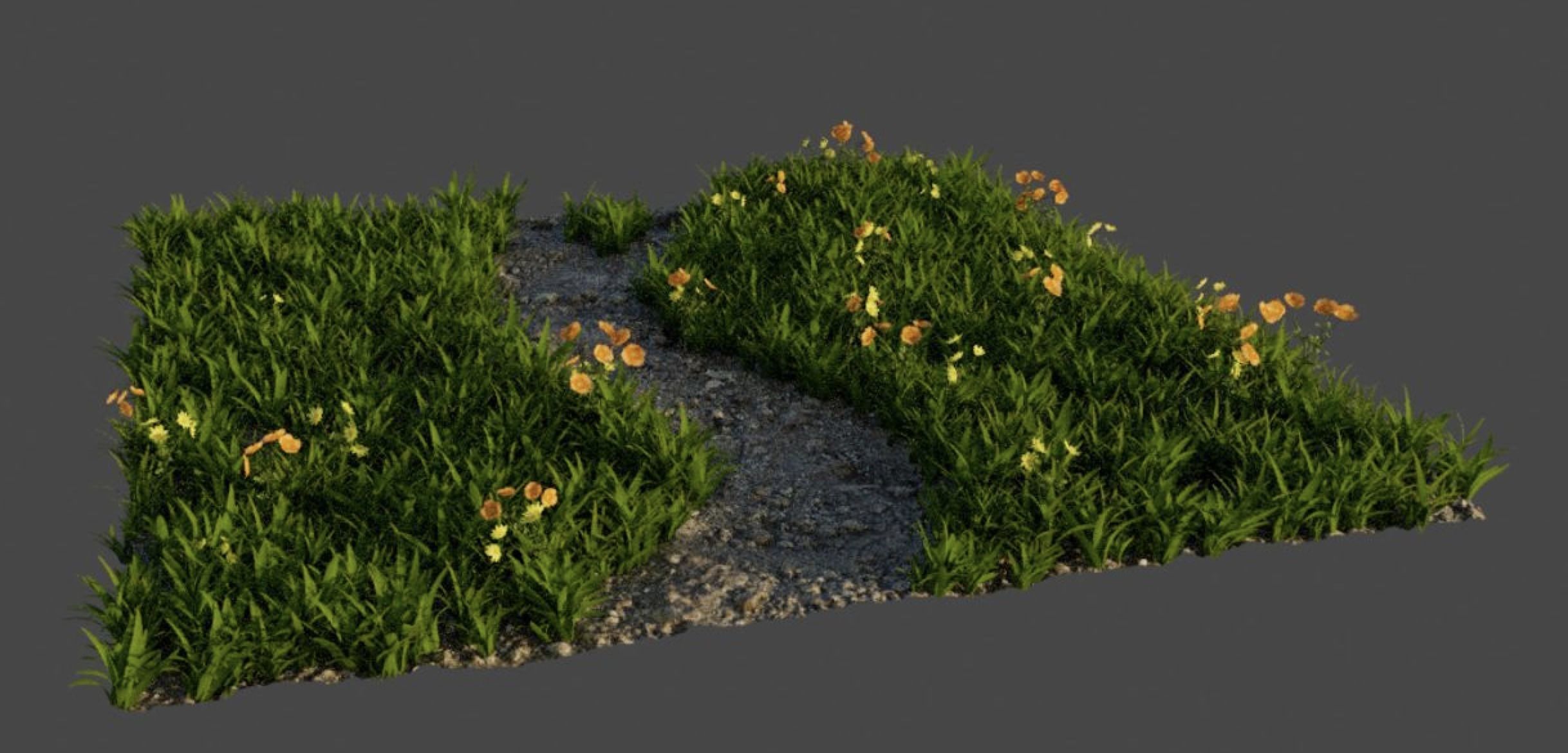 grass with flowers Free 3D model_1