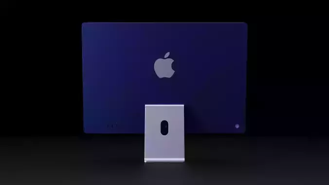 Apple iMac 24 inch and Magic Keyboard Trackpad Mouse 3D Model Collection
