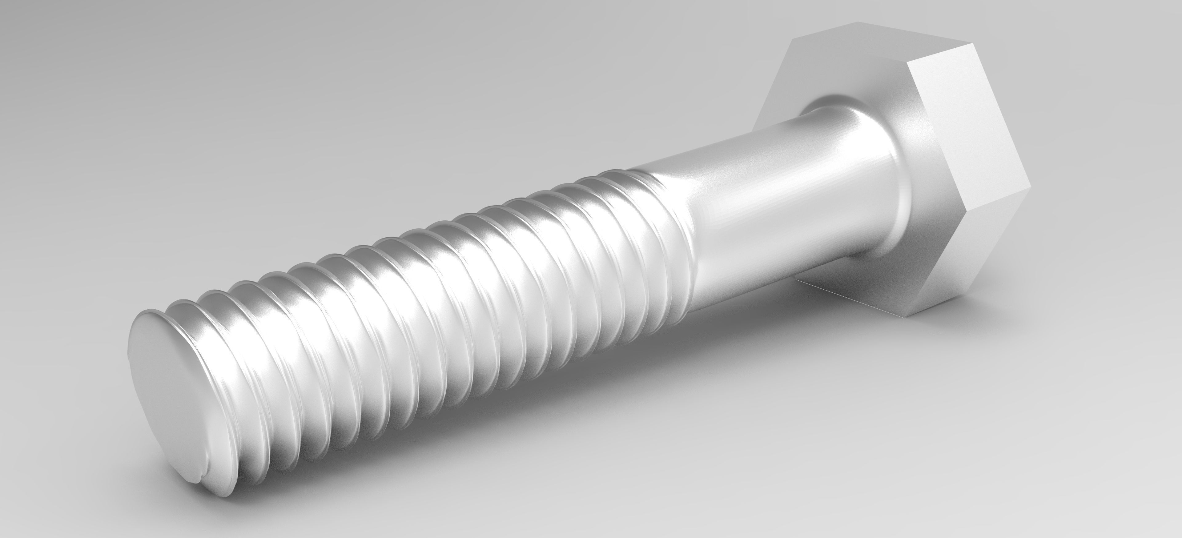 Hexagon Head Bolt - M6 - Mesh And FBX Low-poly 3D model_2