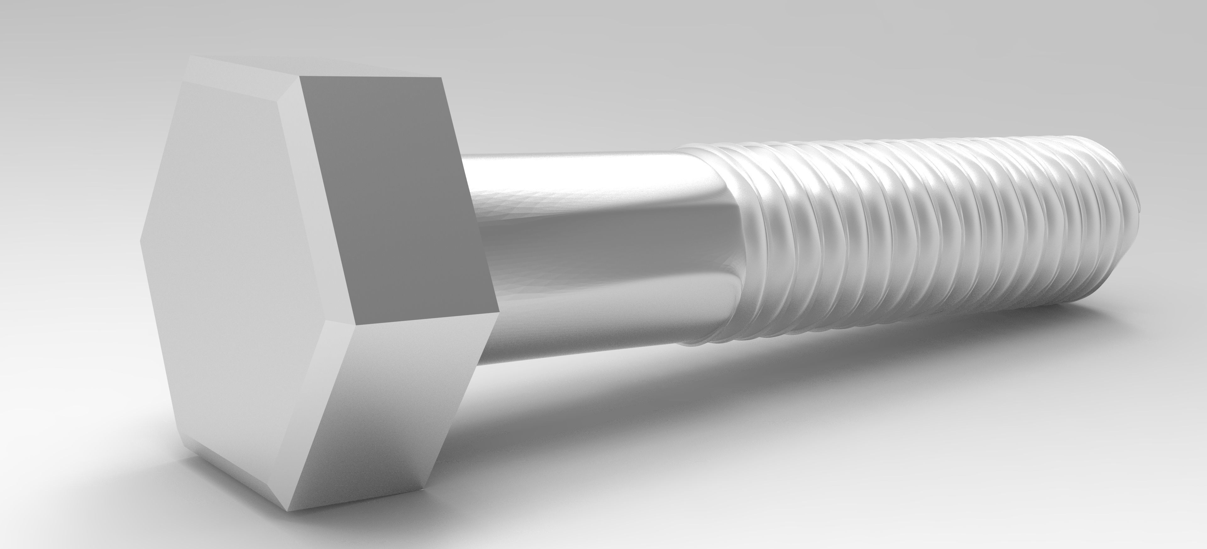 Hexagon Head Bolt - M6 - Mesh And FBX Low-poly 3D model_3