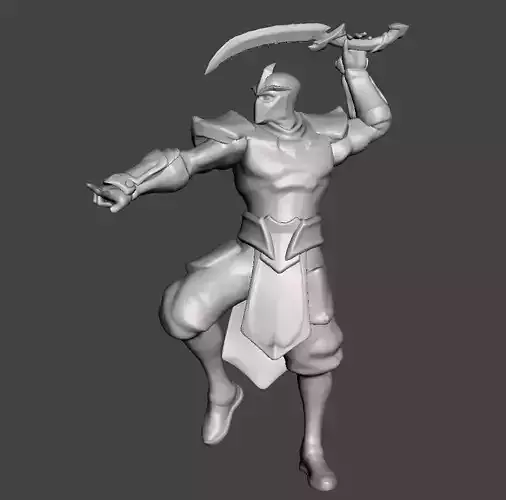 Shen 3D Model man holding sword