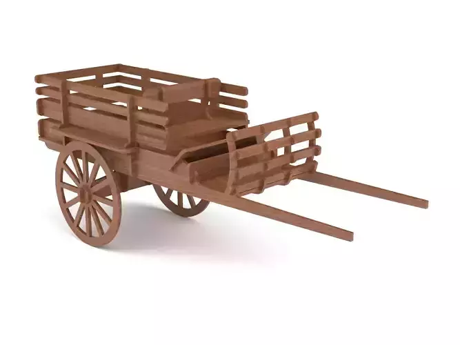 Wooden toy trolley 01