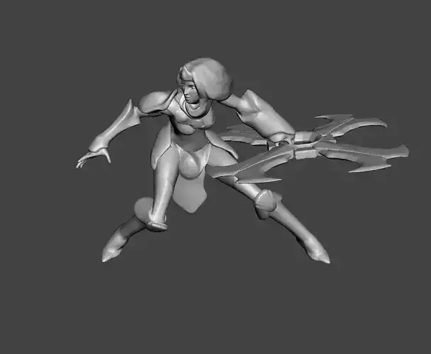 Sivir 3D Model woman holding sword