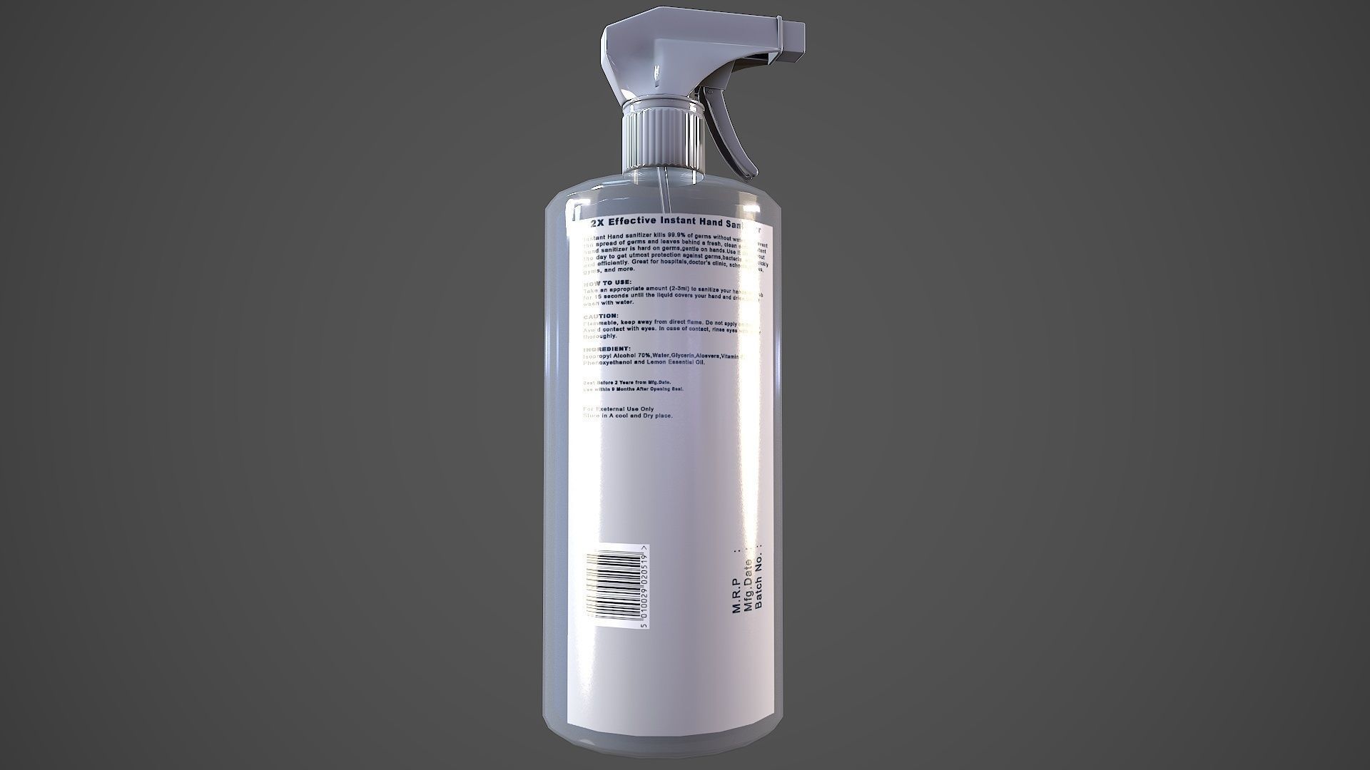 Sanitizer Bottle Spray Low-poly 3D model_4