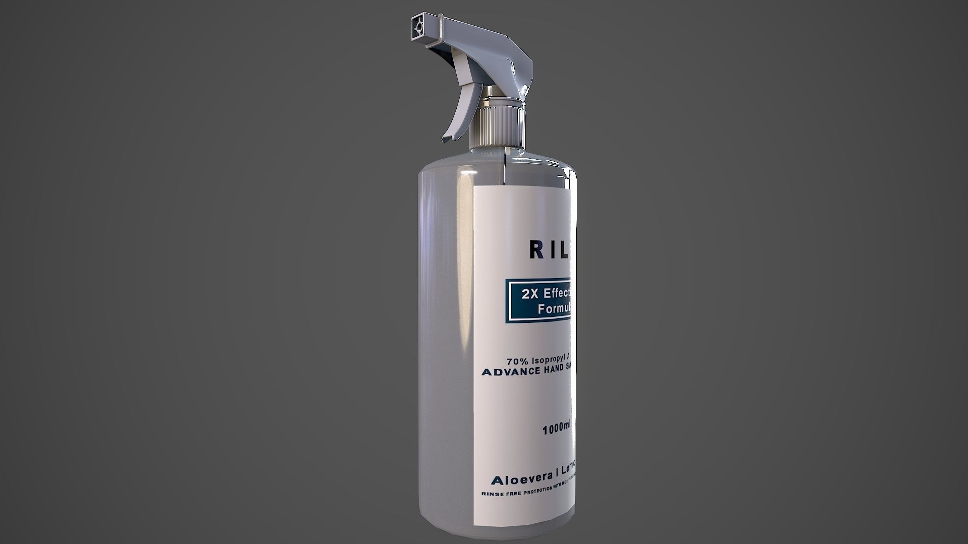 Sanitizer Bottle Spray Low-poly 3D model_2
