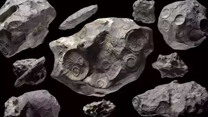 Asteroids BUNDLE LOW-POLY Version 3D model