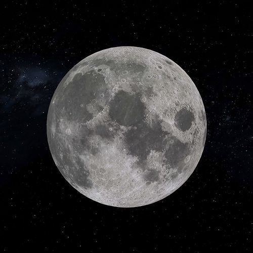 8K Moon Low-poly 3D model