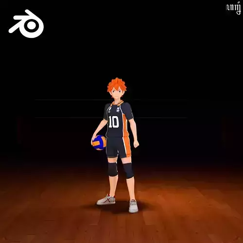 Hinata Shoyou form haikyuu Low-poly 3D model