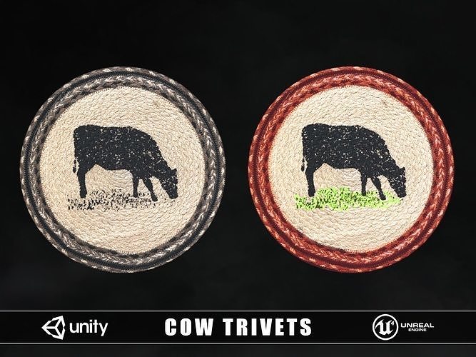 Cow Trivets Low-poly 3D model