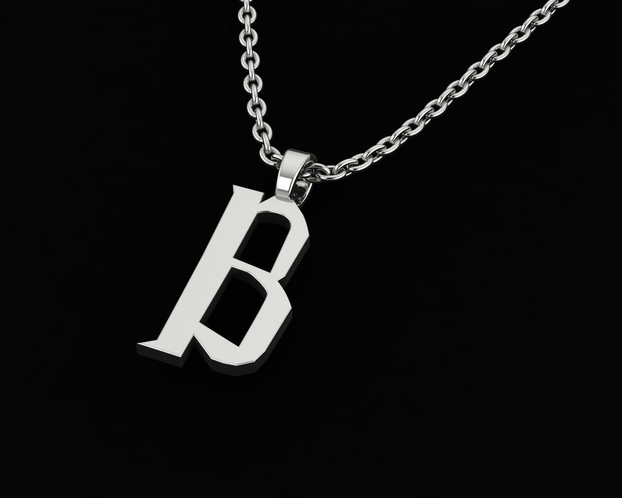 letter B 3D print model_3