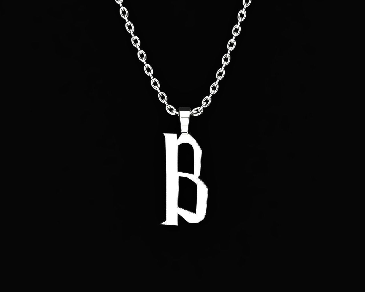 letter B 3D print model_5