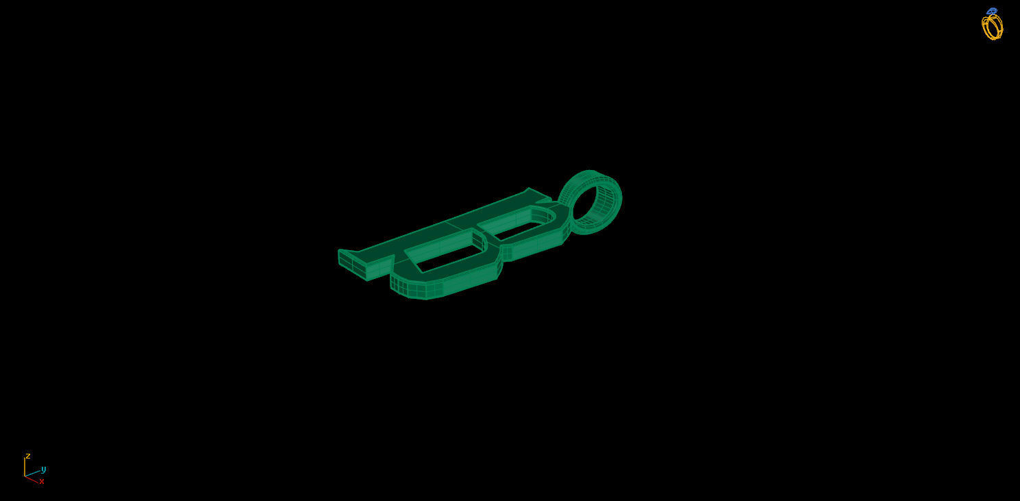 letter B 3D print model_8