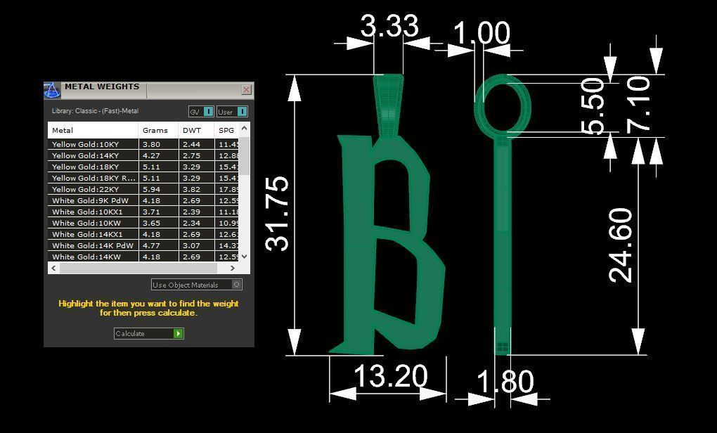 letter B 3D print model_10