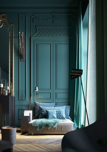 Parisian interior scene 3D model 2