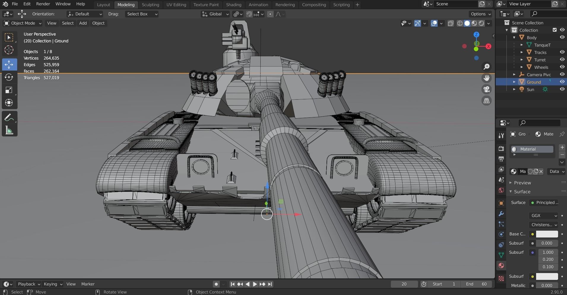 Tank T-80 UK battle tank CGI 3D Model 3D model_13