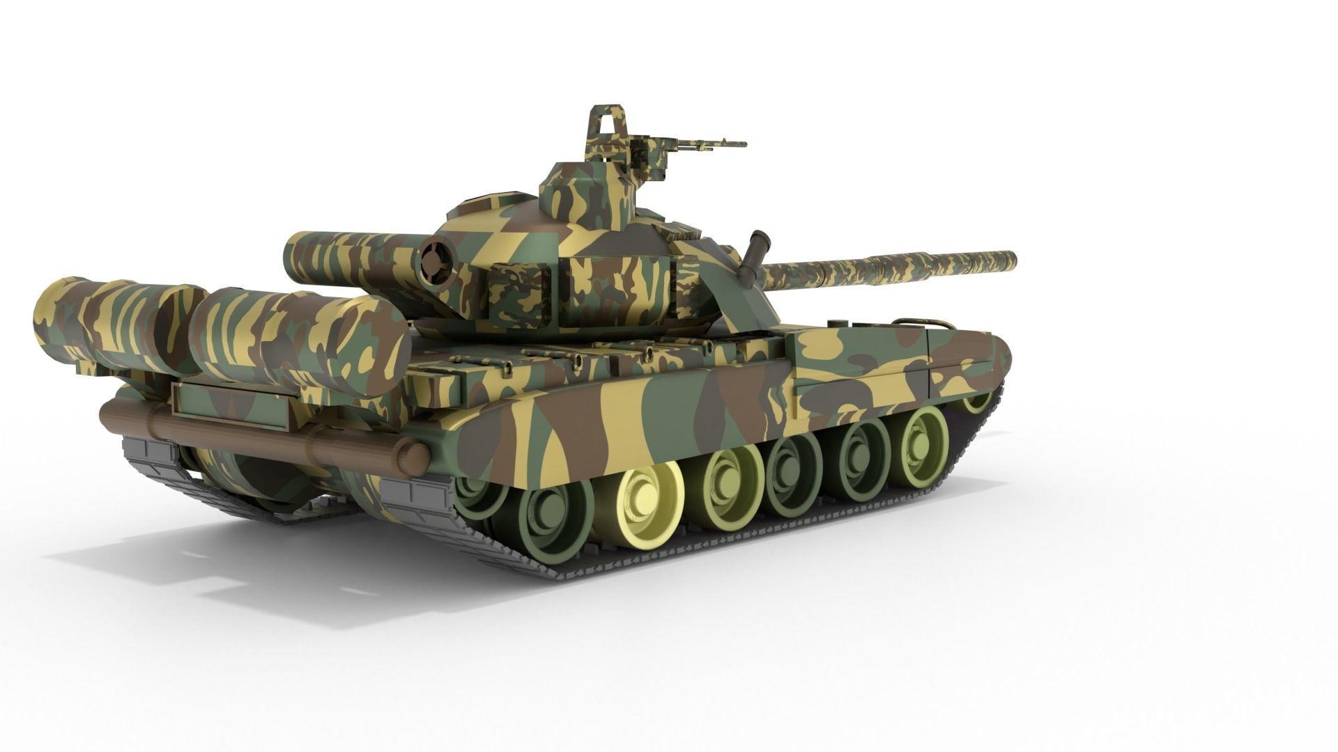 Tank T-80 UK battle tank CGI 3D Model 3D model_11
