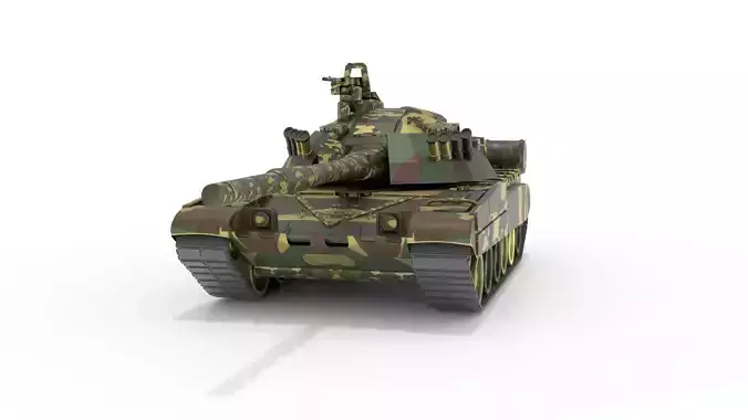 Tank T-80 UK battle tank CGI 3D Model 3D model