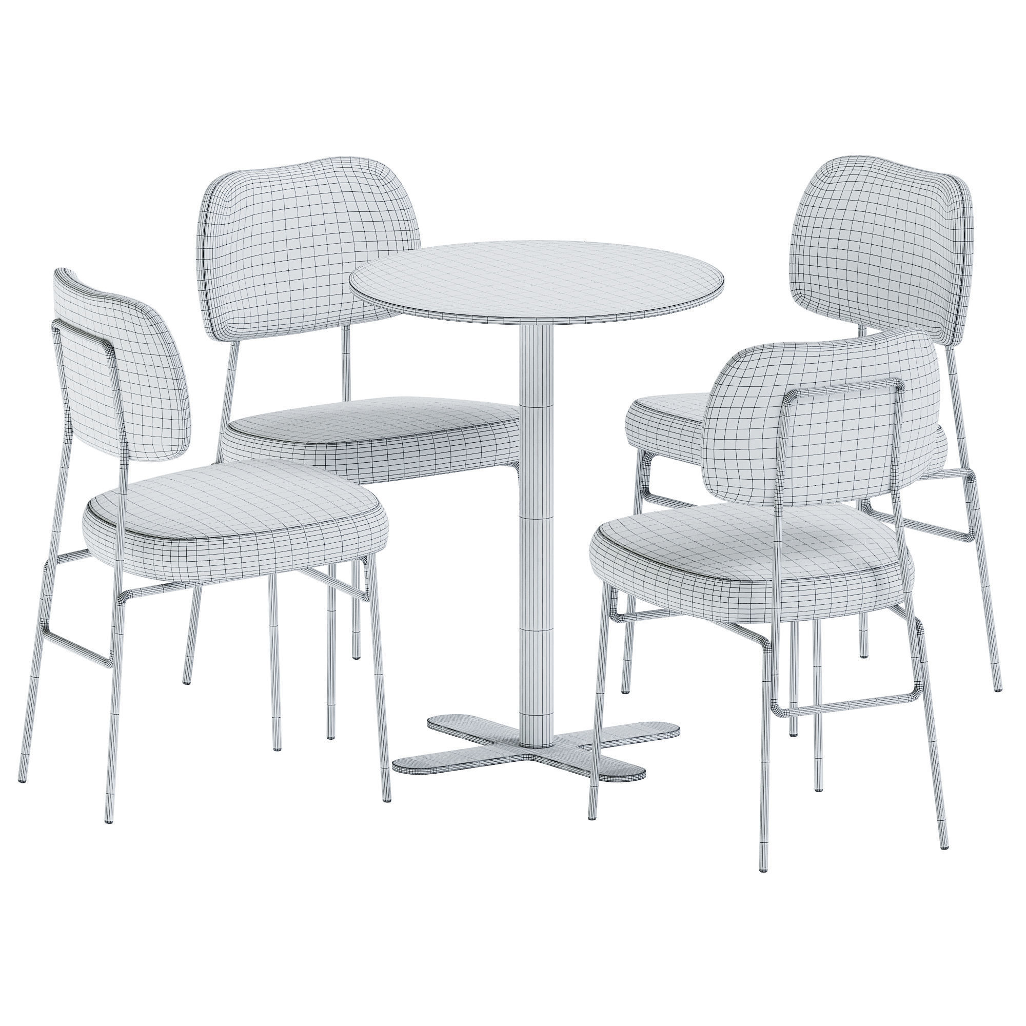 Table Antibes iSi 9007 by iSimar and Kapoor Chair by Annud 3D model_5