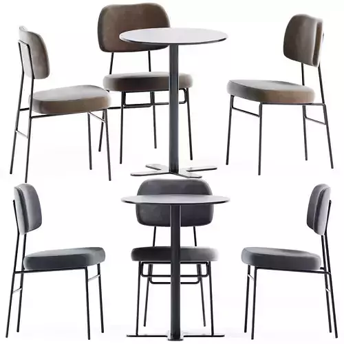 Table Antibes iSi 9007 by iSimar and Kapoor Chair by Annud