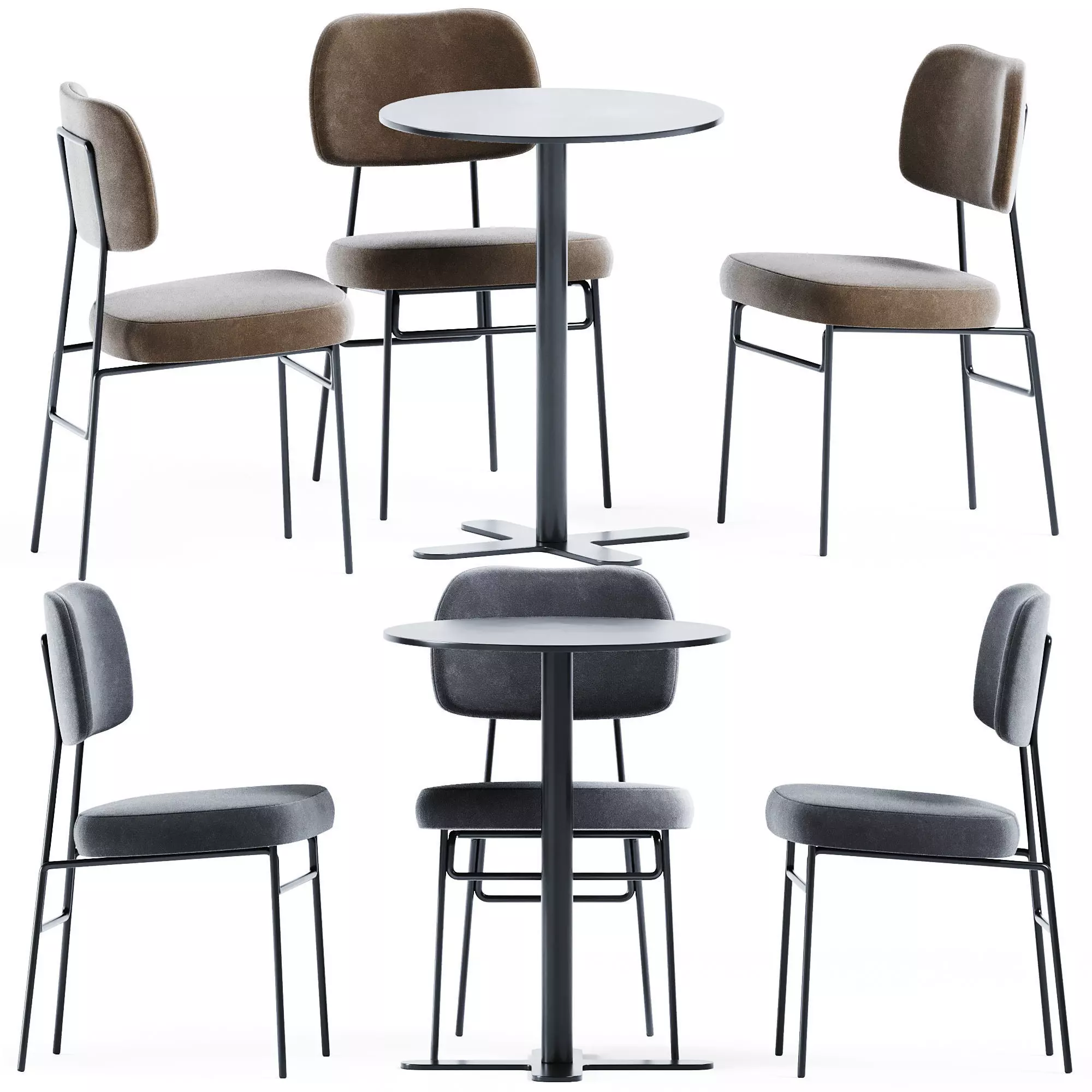 Table Antibes iSi 9007 by iSimar and Kapoor Chair by Annud 3D model_0