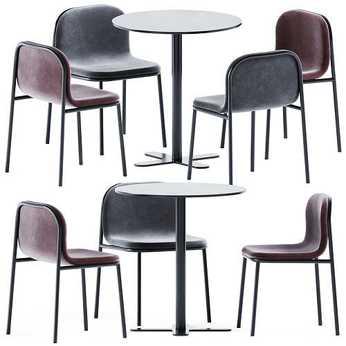 Table Antibes iSi 9008 by iSimar and Shell Chair by Annud 3D model