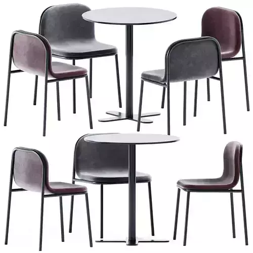 Table Antibes iSi 9008 by iSimar and Shell Chair by Annud